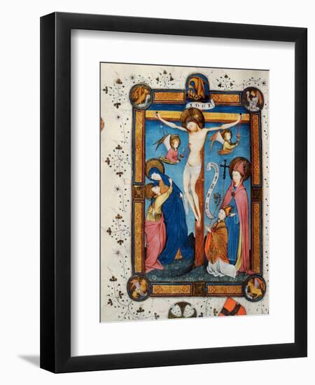 Crucifixion, Illustration from the Missal of Master Pancratino, C. 1430 (Vellum)-Italian-Framed Giclee Print