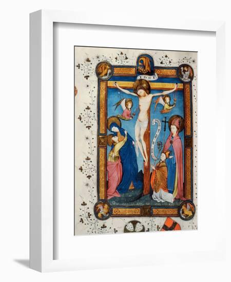 Crucifixion, Illustration from the Missal of Master Pancratino, C. 1430 (Vellum)-Italian-Framed Giclee Print