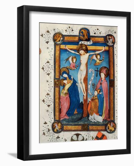 Crucifixion, Illustration from the Missal of Master Pancratino, C. 1430 (Vellum)-Italian-Framed Giclee Print