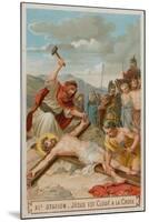 Crucifixion: Jesus Is Nailed to the Cross. the Eleventh Station of the Cross-null-Mounted Giclee Print