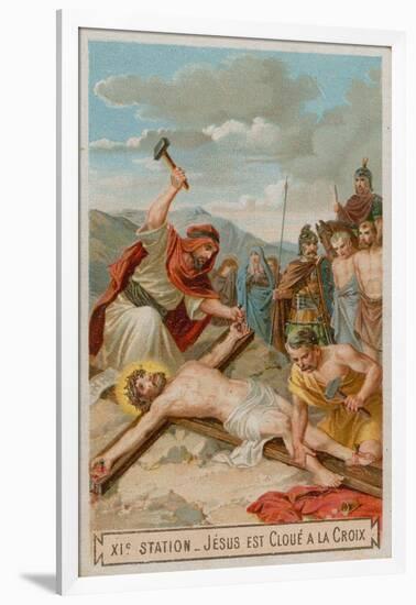 Crucifixion: Jesus Is Nailed to the Cross. the Eleventh Station of the Cross-null-Framed Giclee Print