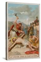 Crucifixion: Jesus Is Nailed to the Cross. the Eleventh Station of the Cross-null-Stretched Canvas