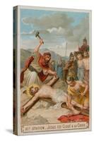 Crucifixion: Jesus Is Nailed to the Cross. the Eleventh Station of the Cross-null-Stretched Canvas