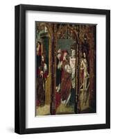 Crucifixion, Madonna Enthroned and Saints, Detail from Right Chapel Altarpiece-null-Framed Premium Giclee Print