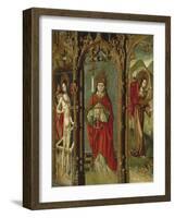Crucifixion, Madonna Enthroned and Saints, Detail from Right Chapel Altarpiece-null-Framed Giclee Print