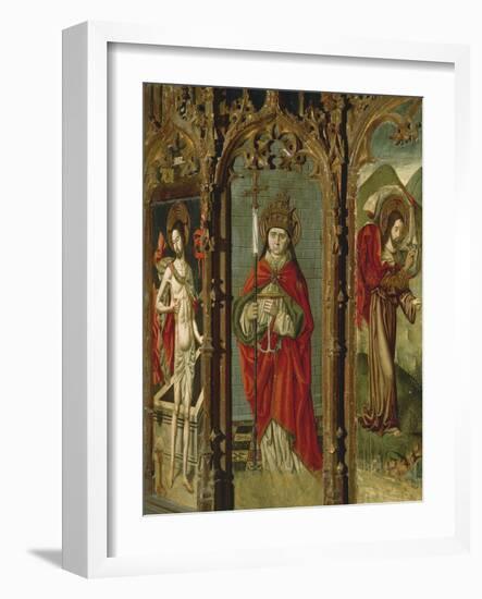 Crucifixion, Madonna Enthroned and Saints, Detail from Right Chapel Altarpiece-null-Framed Giclee Print