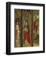 Crucifixion, Madonna Enthroned and Saints, Detail from Right Chapel Altarpiece-null-Framed Premium Giclee Print