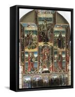 Crucifixion, Madonna Enthroned and Saints, Right Chapel Altarpiece by Master of Castelsardo-null-Framed Stretched Canvas