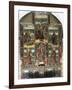 Crucifixion, Madonna Enthroned and Saints, Right Chapel Altarpiece by Master of Castelsardo-null-Framed Giclee Print