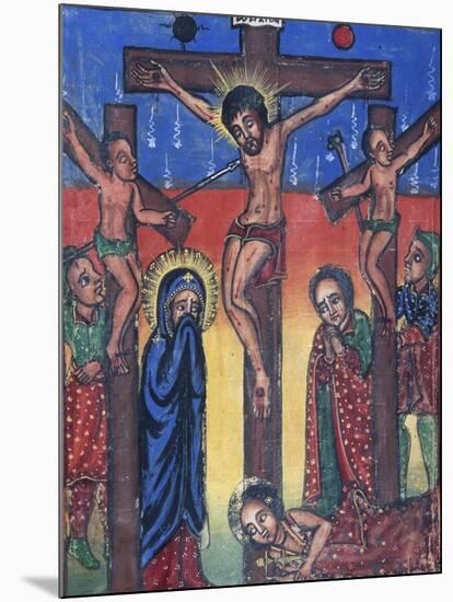 Crucifixion, Manuscript in Museum of Church of St Mary of Zion-null-Mounted Giclee Print