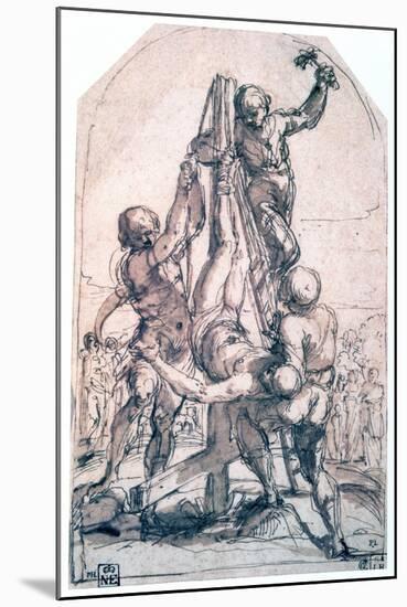 Crucifixion of St Peter, C1600-1642-Guido Reni-Mounted Giclee Print