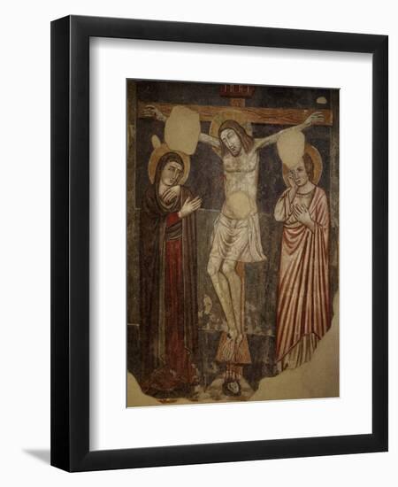 Crucifixion, Old Church of Santa Chiara, Nola, Campania, Italy, 13th Century-null-Framed Premium Giclee Print