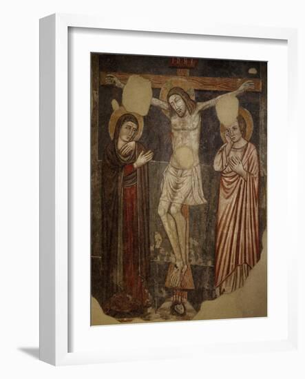 Crucifixion, Old Church of Santa Chiara, Nola, Campania, Italy, 13th Century-null-Framed Giclee Print