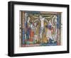 Crucifixion on a green cross, 14th century miniature-English-Framed Giclee Print