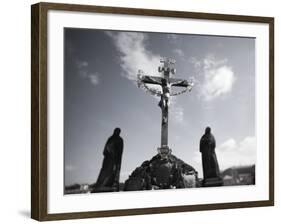 Crucifixion Statue, Charles Bridge, Prague, Czech Republic-Jon Arnold-Framed Photographic Print