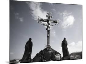 Crucifixion Statue, Charles Bridge, Prague, Czech Republic-Jon Arnold-Mounted Photographic Print