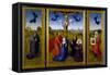 Crucifixion Triptych with St. Mary Magdalene, St. Veronica and Unknown Patrons, c.1440-45-Rogier van der Weyden-Framed Stretched Canvas