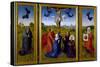 Crucifixion Triptych with St. Mary Magdalene, St. Veronica and Unknown Patrons, c.1440-45-Rogier van der Weyden-Stretched Canvas