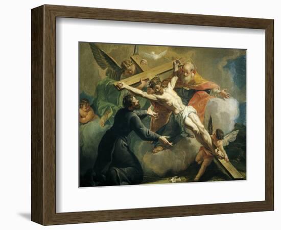 Crucifixion with God the Father and Saint Ignatius of Loyola-Francesco Fontebasso-Framed Giclee Print