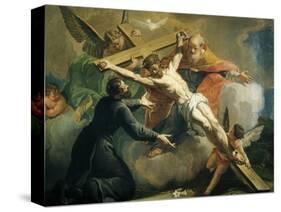 Crucifixion with God the Father and Saint Ignatius of Loyola-Francesco Fontebasso-Stretched Canvas