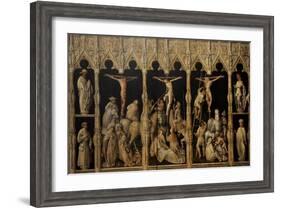 Crucifixion with Saints Coloman, Quirin, Castor and Chrysogonus, Ca. 1440-Gabriel Angler-Framed Giclee Print