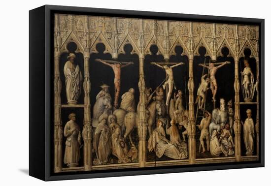 Crucifixion with Saints Coloman, Quirin, Castor and Chrysogonus, Ca. 1440-Gabriel Angler-Framed Stretched Canvas