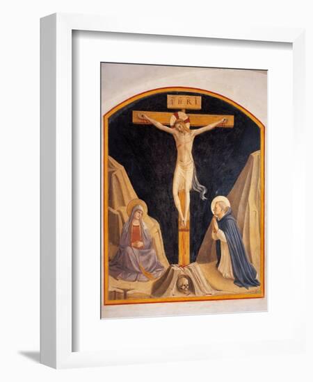 Crucifixion with the Virgin Mary and St. Dominic-Beato Angelico-Framed Art Print