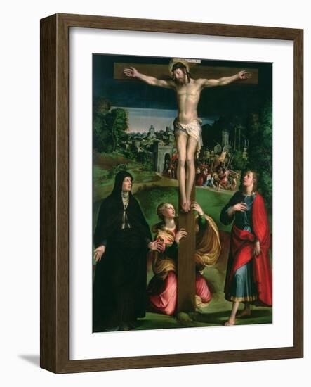 Crucifixion with the Virgin, Mary Magdalene and St. John the Evangelist-Nicolò dell' Abate-Framed Giclee Print