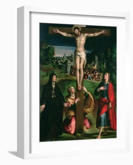 Crucifixion with the Virgin, Mary Magdalene and St. John the Evangelist-Nicolò dell' Abate-Framed Giclee Print
