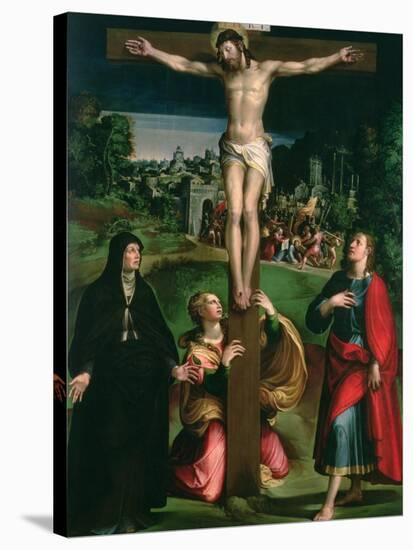 Crucifixion with the Virgin, Mary Magdalene and St. John the Evangelist-Nicolò dell' Abate-Stretched Canvas