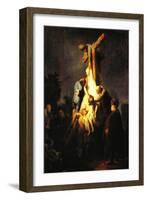 Crucifixion-Rembrandt van Rijn-Framed Art Print