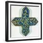 Cruciform Overglaze Leaf-Gilded Tile in the Style of Takht-E Solaiman, 13th-14th Century-null-Framed Giclee Print