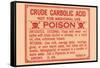 Crude Carbolic Acid - Not For Medicinal Use - Poison-null-Framed Stretched Canvas