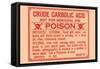 Crude Carbolic Acid - Not For Medicinal Use - Poison-null-Framed Stretched Canvas