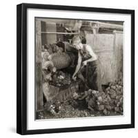 Crude Rubber from Brazil in a Rubber Cracking Machine, Goodyear Tire Factory, Akron, Ohio, 1928-null-Framed Photo