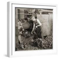 Crude Rubber from Brazil in a Rubber Cracking Machine, Goodyear Tire Factory, Akron, Ohio, 1928-null-Framed Photo