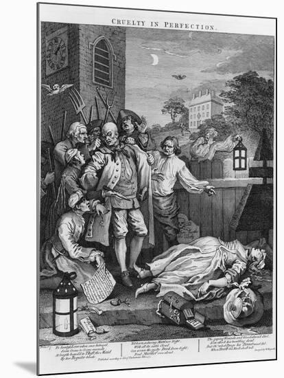 Cruelty in Perfection, from "The Four Stages of Cruelty", 1751-William Hogarth-Mounted Giclee Print