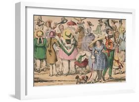 'Cruikshank's Exhibition of Bloomers in Hyde Park, 1852', c1870-George Cruikshank-Framed Giclee Print