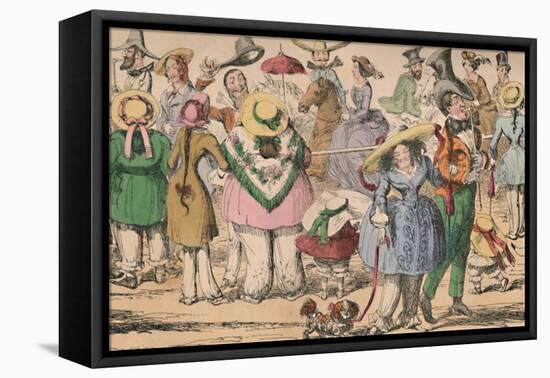 'Cruikshank's Exhibition of Bloomers in Hyde Park, 1852', c1870-George Cruikshank-Framed Stretched Canvas