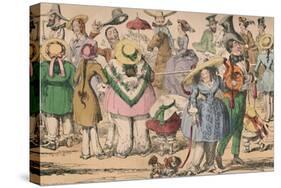 'Cruikshank's Exhibition of Bloomers in Hyde Park, 1852', c1870-George Cruikshank-Stretched Canvas