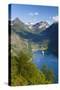 Cruise Boat in Geiranger Fjord-Doug Pearson-Stretched Canvas