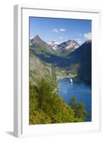 Cruise Boat in Geiranger Fjord-Doug Pearson-Framed Photographic Print