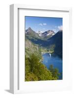 Cruise Boat in Geiranger Fjord-Doug Pearson-Framed Photographic Print