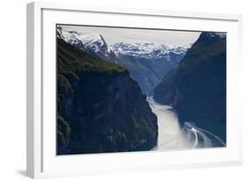 Cruise Boat on Fjord-Doug Pearson-Framed Photographic Print