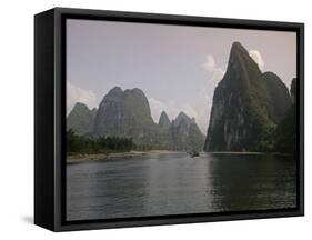 Cruise Boat on Li River Between Guilin and Yangshuo, Guilin, Guangxi Province, China-Angelo Cavalli-Framed Stretched Canvas