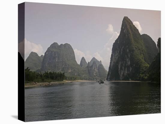 Cruise Boat on Li River Between Guilin and Yangshuo, Guilin, Guangxi Province, China-Angelo Cavalli-Stretched Canvas