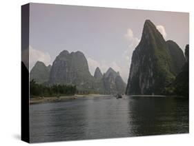 Cruise Boat on Li River Between Guilin and Yangshuo, Guilin, Guangxi Province, China-Angelo Cavalli-Stretched Canvas