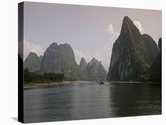 Cruise Boat on Li River Between Guilin and Yangshuo, Guilin, Guangxi Province, China-Angelo Cavalli-Stretched Canvas