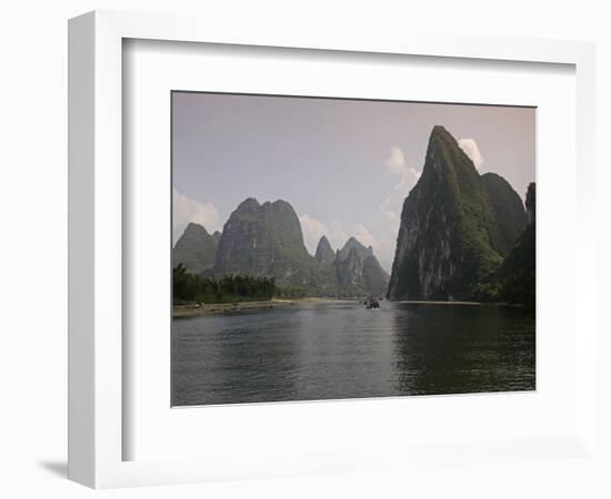 Cruise Boat on Li River Between Guilin and Yangshuo, Guilin, Guangxi Province, China-Angelo Cavalli-Framed Photographic Print