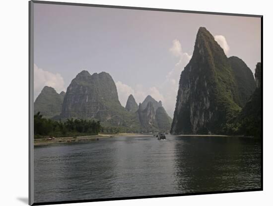 Cruise Boat on Li River Between Guilin and Yangshuo, Guilin, Guangxi Province, China-Angelo Cavalli-Mounted Photographic Print